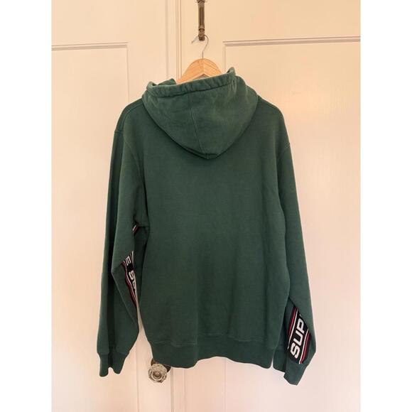 Supreme Text Rib Hooded Dark Green Hoodie Size Large - Picture 4 of 4